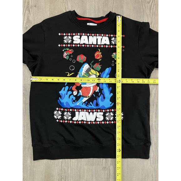 Jolly Knits Santa Jaws Crewneck Christmas Sweatshirt Men’s Size L - Picture 3 of 7